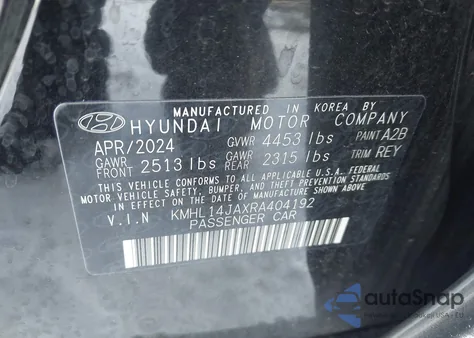 2024 Hyundai Sonata Sel z USA, uszkodzony, nr VIN KMHL14JAXRA404192